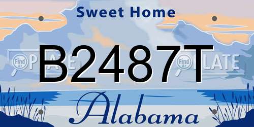 B2487T Alabama License Plate