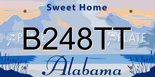 B248TT Alabama License Plate