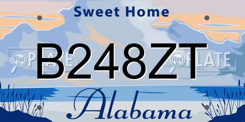 B248ZT Alabama License Plate