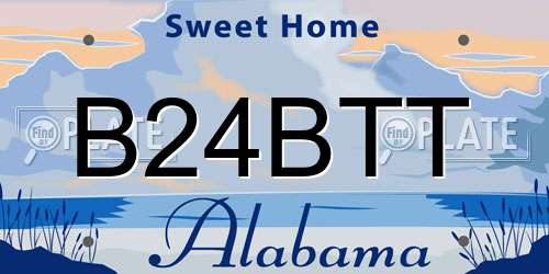 B24BTT Alabama License Plate