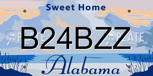 B24BZZ Alabama License Plate