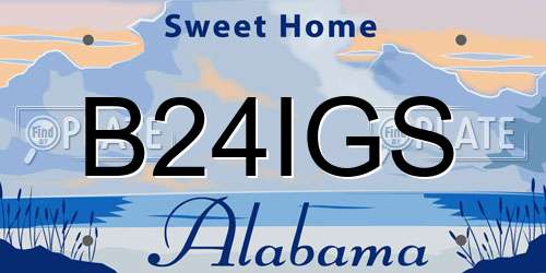 B24IGS Alabama License Plate