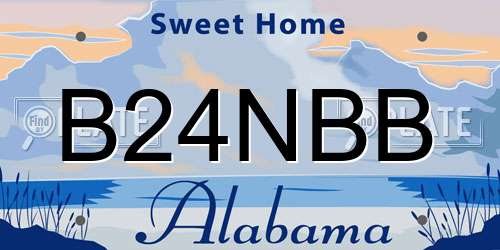 B24NBB Alabama License Plate
