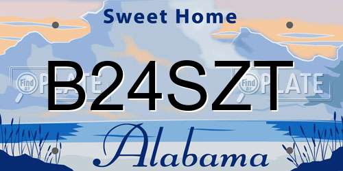 B24SZT Alabama License Plate