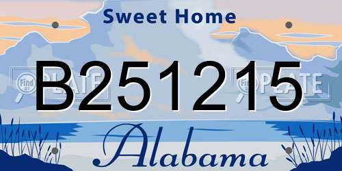 B251215 Alabama License Plate