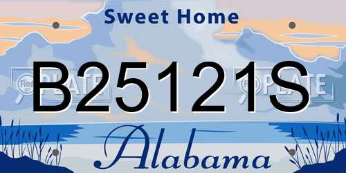 B25121S Alabama License Plate