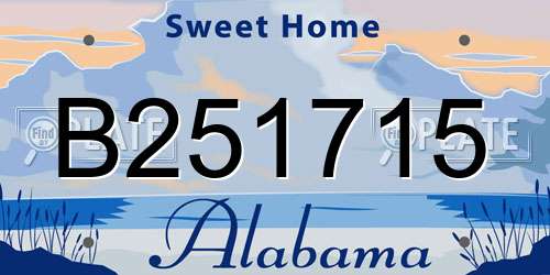 B251715 Alabama License Plate