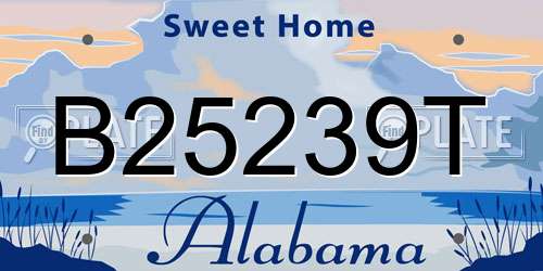B25239T Alabama License Plate