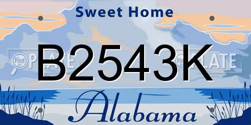 B2543K Alabama License Plate