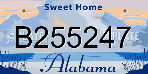 B255247 Alabama License Plate