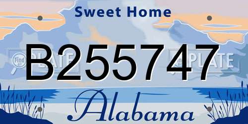 B255747 Alabama License Plate