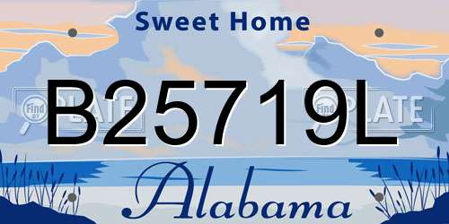 B25719L Alabama License Plate