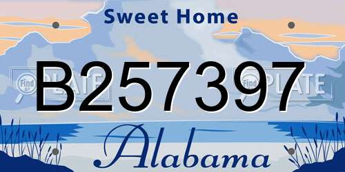 B257397 Alabama License Plate