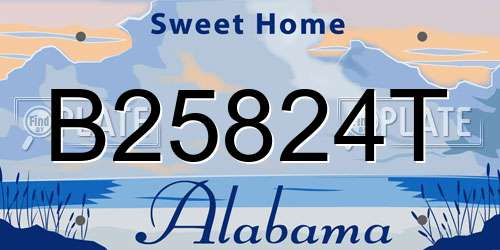 B25824T Alabama License Plate