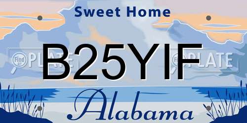 B25YIF Alabama License Plate