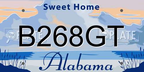 B268GT Alabama License Plate