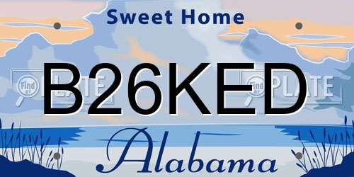 B26KED Alabama License Plate