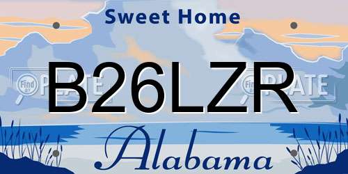 B26LZR Alabama License Plate