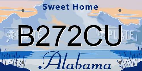 B272CU Alabama License Plate