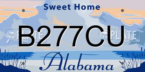 B277CU Alabama License Plate