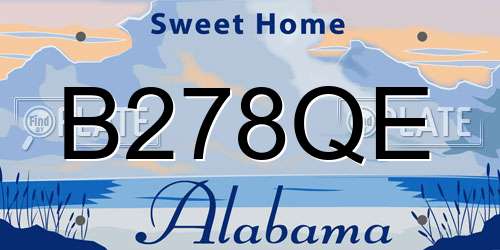 B278QE Alabama License Plate