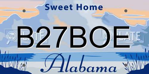 B27BOE Alabama License Plate