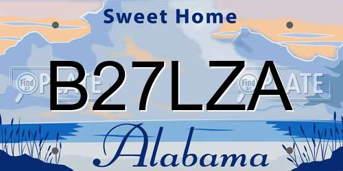 B27LZA Alabama License Plate