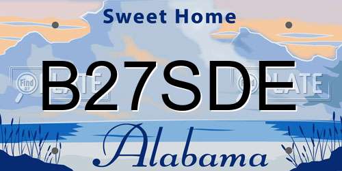 B27SDE Alabama License Plate