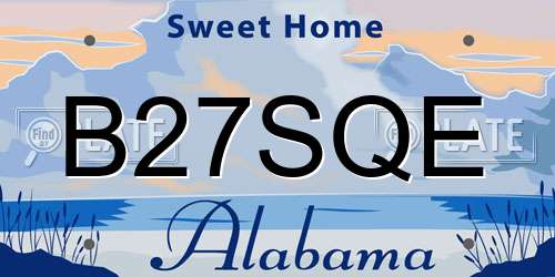 B27SQE Alabama License Plate