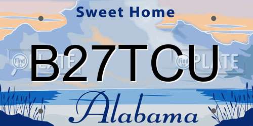 B27TCU Alabama License Plate