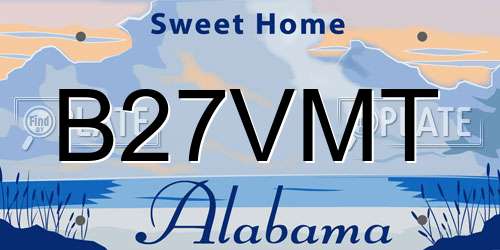 B27VMT Alabama License Plate