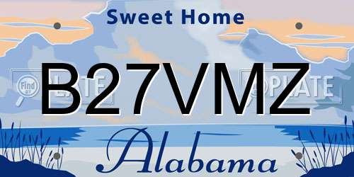 B27VMZ Alabama License Plate