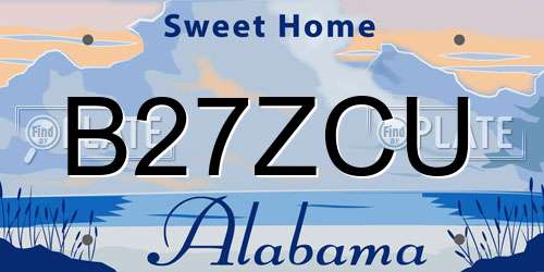 B27ZCU Alabama License Plate