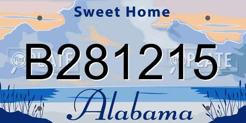 B281215 Alabama License Plate