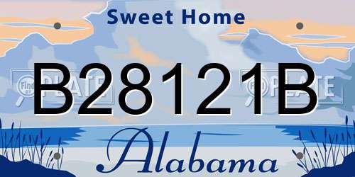B28121B Alabama License Plate