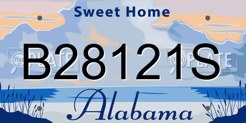 B28121S Alabama License Plate