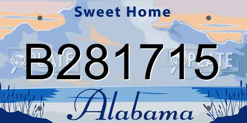 B281715 Alabama License Plate