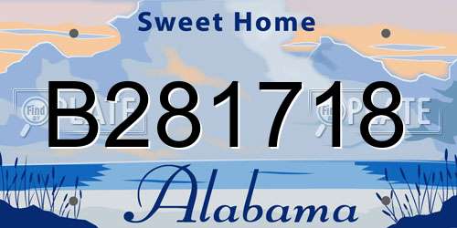 B281718 Alabama License Plate