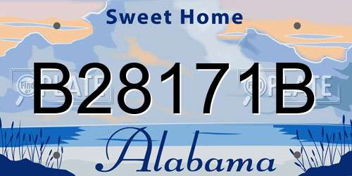 B28171B Alabama License Plate