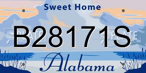 B28171S Alabama License Plate