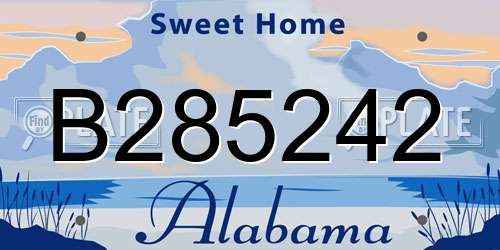 B285242 Alabama License Plate