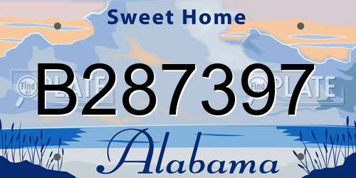 B287397 Alabama License Plate