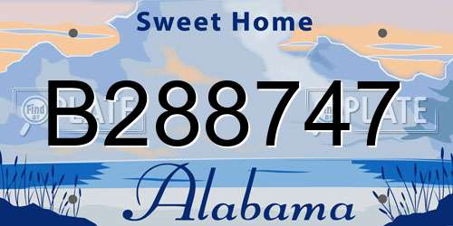 B288747 Alabama License Plate