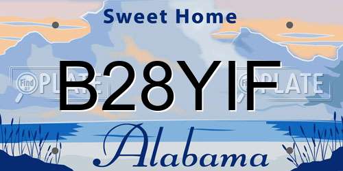 B28YIF Alabama License Plate