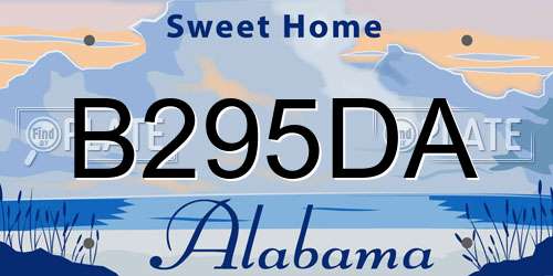 B295DA Alabama License Plate