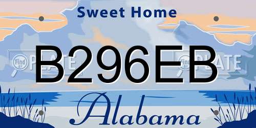 B296EB Alabama License Plate