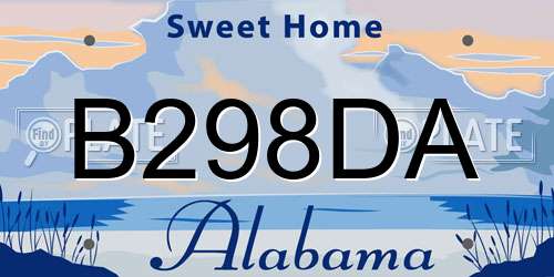 B298DA Alabama License Plate
