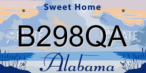 B298QA Alabama License Plate