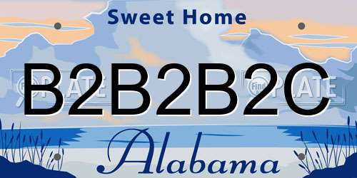 B2B2B2C Alabama License Plate