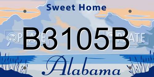 B3105B Alabama License Plate